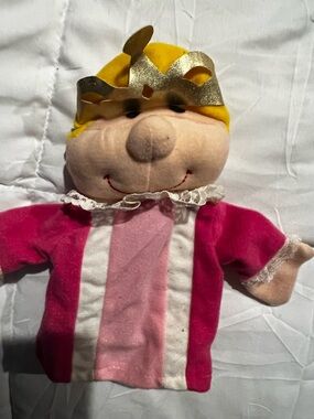 Plush Hand Puppet King in Pink and Yellow